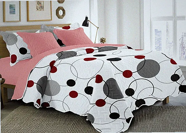 5Pcs Quilt Set Full/Queen/King 100% Polyester Sofe Breathable Bedding Bedroom US