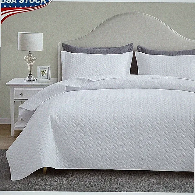 Lightweight Breathable Quilted Bedding Set Bedroom All Season Durable New