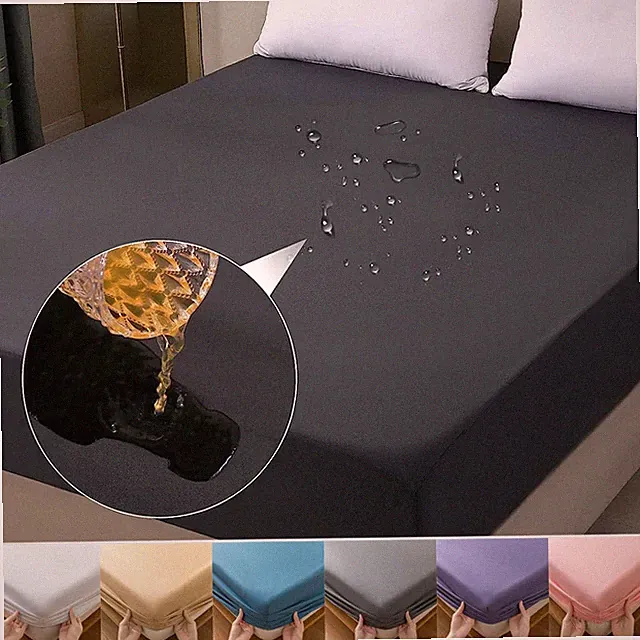 Mattress Protector Breathable Smooth MattressCover Anti-mite Elastic FittedSheet