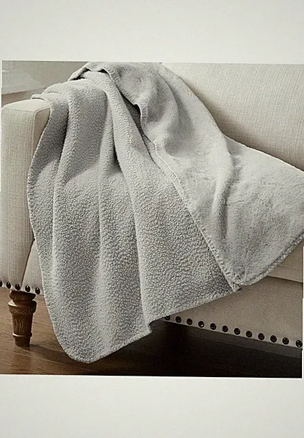 WDCOZY Faux Fur Throw Blanket Plush Rabbit Fur Super Soft Cozy 50" x 60", Grey