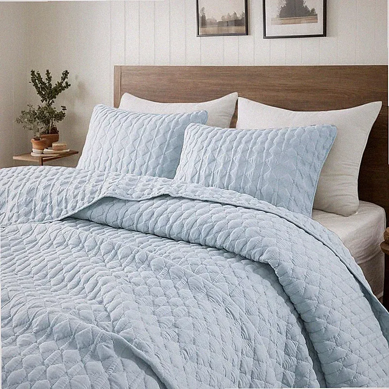 Wdcozy Ivory Oversized California Cal King Size Quilt Bedding Sets 2 Pillow