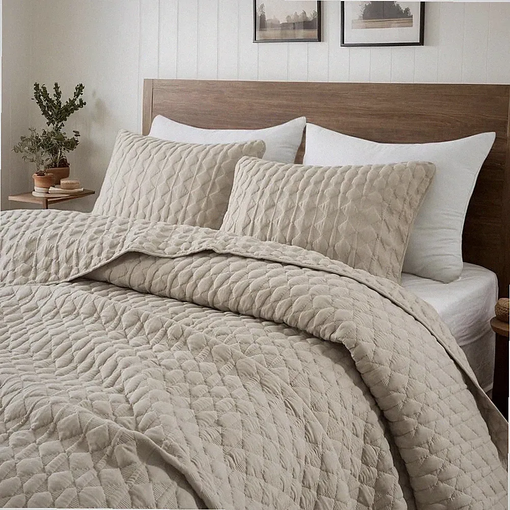 WDCOZY Oversized California Cal King Size Quilt Bedding Sets with Pillow Sham...