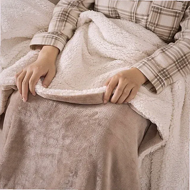 WDCOZY Sherpa Fleece Blankets Fuzzy Warm Throw (50" x 60"), Beige