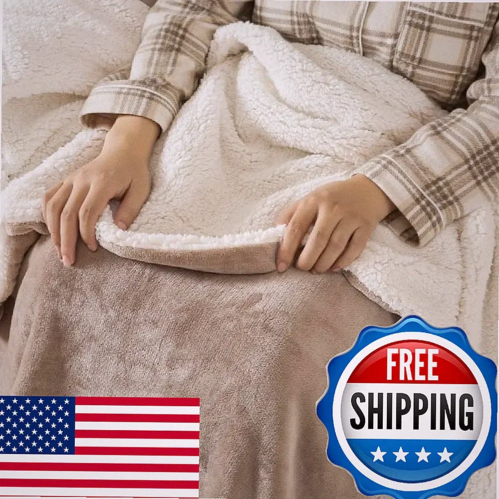 WDCOZY Sherpa Fleece Blankets Fuzzy Warm Throw Blanket Thick Super Soft Reversib