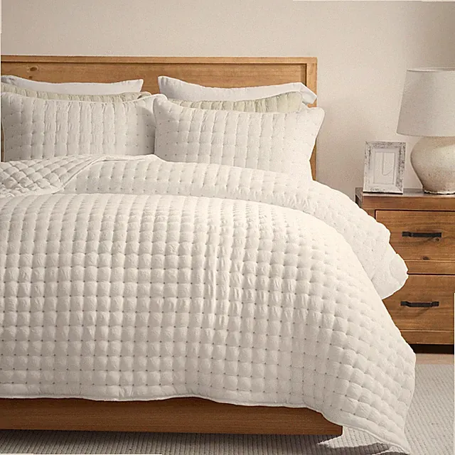 WDCOZY White Queen Size Quilt Bedding Sets with Pillow Shams, Lightweight Soft